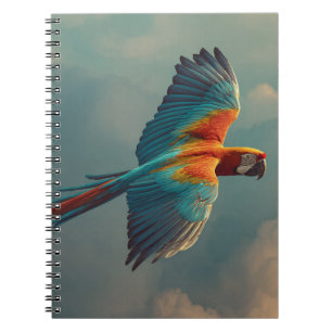 Caderno Espiral Arte do Céu Soldado com Escarlate Macaw