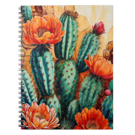 Caderno Espiral Arte do Deserto | Cactus Flor | Diário para notebo