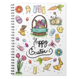 Caderno Espiral Arte do felz pascoa