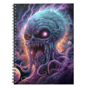 Caderno Espiral Arte do horror do monstro espacial