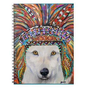 Caderno Espiral Arte do Lobo Branco