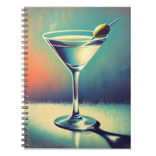 Caderno Espiral Arte do Martini Mid Century I Love The Blues