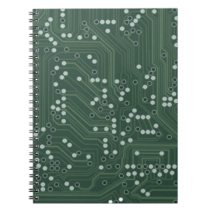 Caderno Espiral Arte do Padrão de Fundo do Conselho de Circuito V