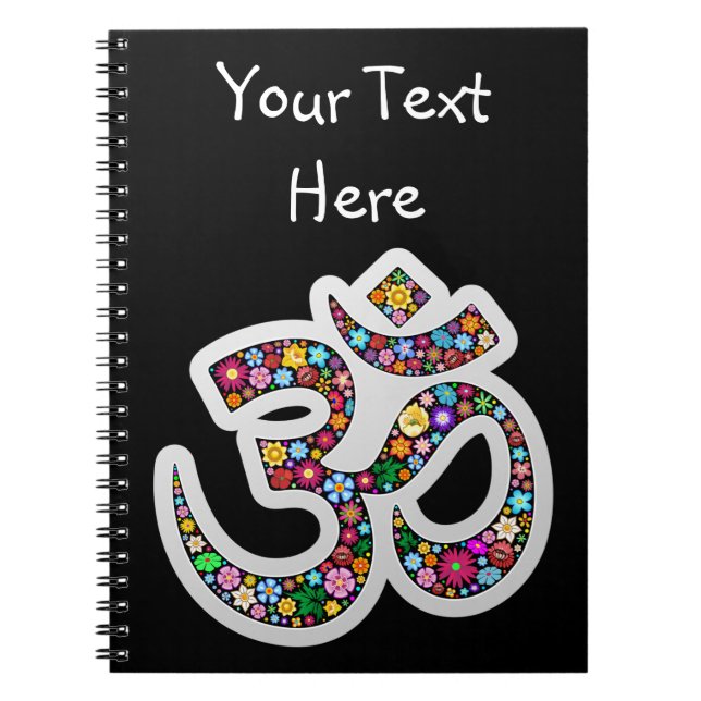 Caderno Espiral Arte do Símbolo Floral Namaste (Frente)