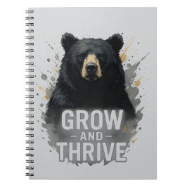 Caderno Espiral Arte do Urso Negro Majestoso