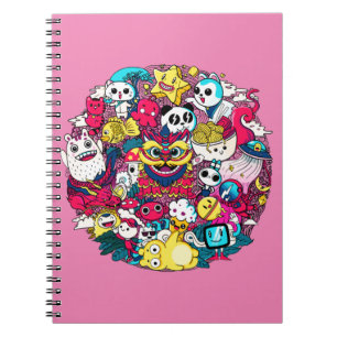 Caderno Espiral Arte Doodle Japonesa