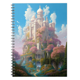 Caderno Espiral Arte Dourada Fantasia Branca de Castela Rosa