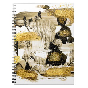 Caderno Espiral Arte e Dourado. Cor de tendência com tinta de ouro