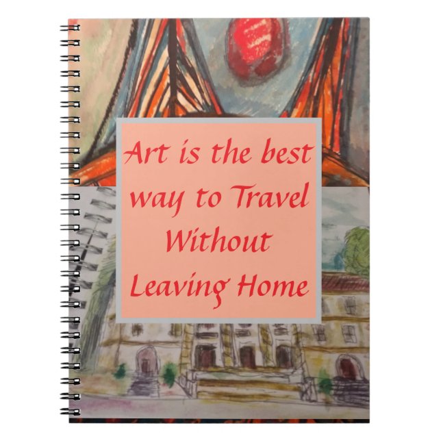 Caderno Espiral Arte e Viagem (Frente)