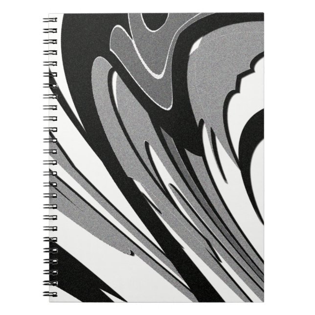 Caderno Espiral Arte em forma de preto e branco (Frente)