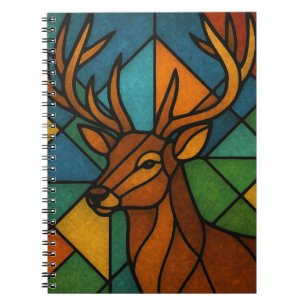 Caderno Espiral Arte em Vidro Manchado Estilo Tiffany de Cervo Ant