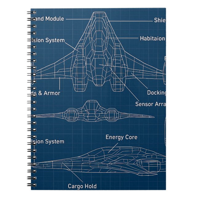Caderno Espiral "Arte Esquema Futurística" (Frente)