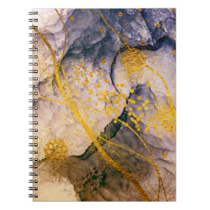Caderno Espiral Arte exótica. Ouro, design artístico. Pintor