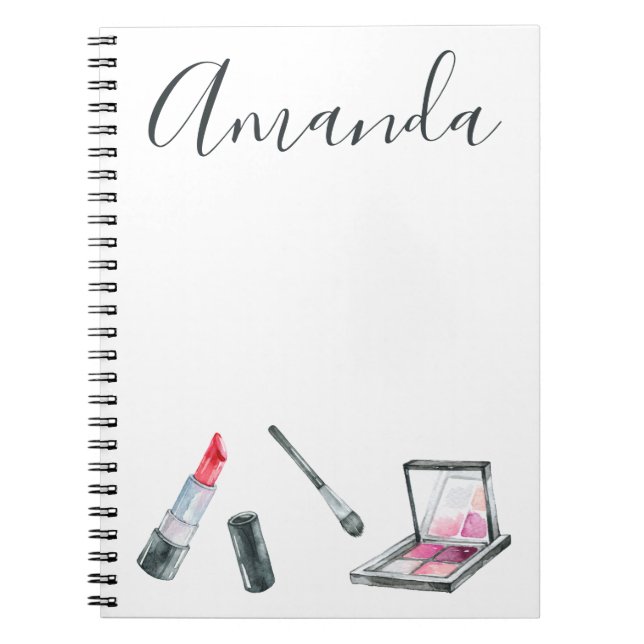 Caderno Espiral Arte feita sob encomenda personalizada maquilhador (Frente)