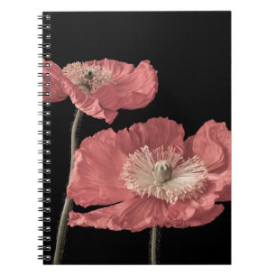 Caderno Espiral Arte fina floral continua a ser macro de cor pasto