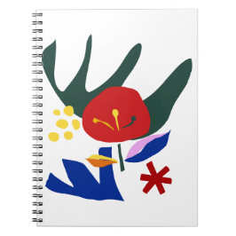 Caderno Espiral Arte Floral abstrato Colorida