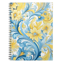 Caderno Espiral Arte floral em motivos ucranianos