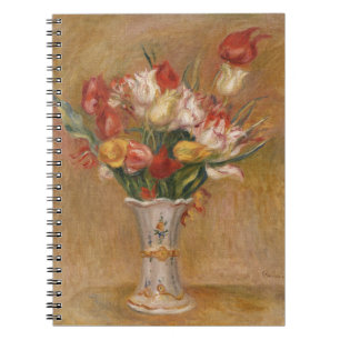 Caderno Espiral Arte Floral Vintage de Tulipa Cottagecore Renoir