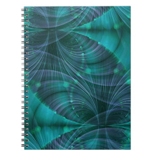 Caderno Espiral Arte Fractal Apófise I - azul