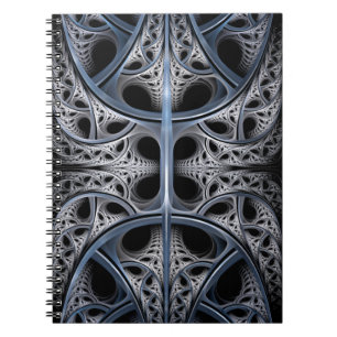 Caderno Espiral Arte fractal da Sala Esquelética