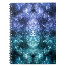 Arte Fractal de Energia Cristalina Azul Esmeralda