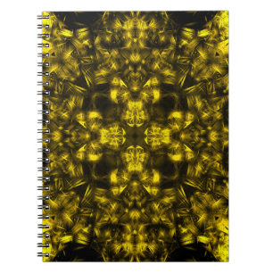 Caderno Espiral Arte Fractal de Energia Sagrada Dourada