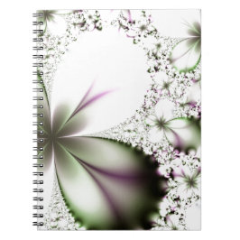 Caderno Espiral Arte Fractal Floral