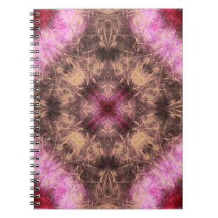 Caderno Espiral Arte Fractal Kaleidoscópica Rose Gold Energy