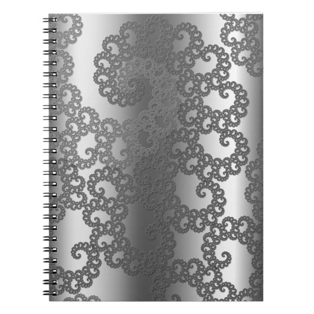 Caderno Espiral Arte Fractal Silver (Frente)