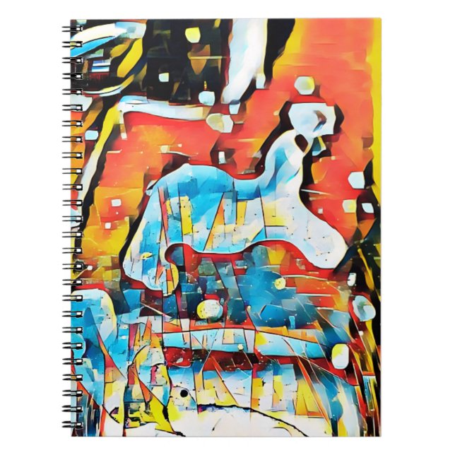 Caderno Espiral Arte Geométrica Abstrato Colorida (Frente)
