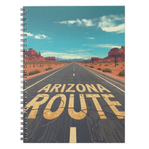 Caderno Espiral Arte Gráfico da Estrada do Deserto da Rota do Ariz