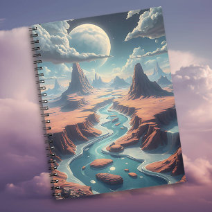 Caderno Espiral Arte IA do Mundo Surreal Eetano