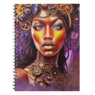 Caderno Espiral Arte Inspirada Afro Steampunk