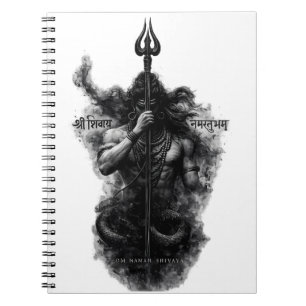 Caderno Espiral Arte Intensa do Senhor Shiva Trishul Om Namah Shiv