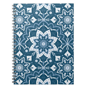 Caderno Espiral Arte Islâmica Invisível Azul Colorido