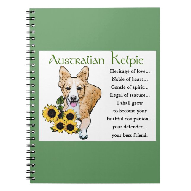 Caderno Espiral Arte Kelpie Australiana (Frente)