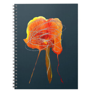 Caderno Espiral Arte moderna de flor floral Abstrato