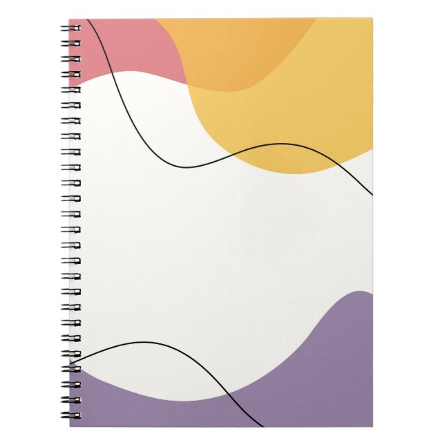 Caderno Espiral Arte Moderna de Onda Sunset (Frente)