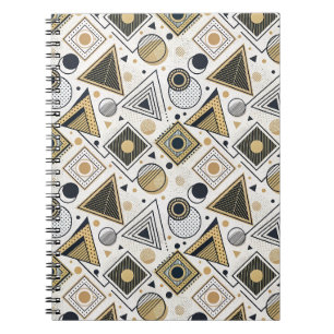 Caderno Espiral Arte Moderna de Padrão Geométrico de Triângulos e