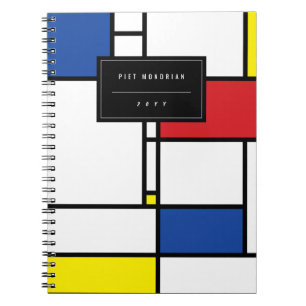 Caderno Espiral Arte Moderna De Stijl Geométrica Minimalista Mondr