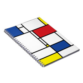 Caderno Espiral Arte Moderna De Stijl Geométrica Minimalista Mondr