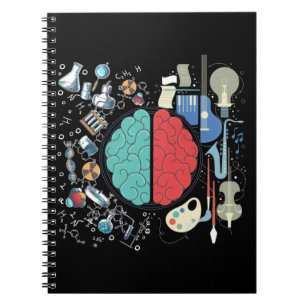 Caderno Espiral Arte musical Colorida Brain Science