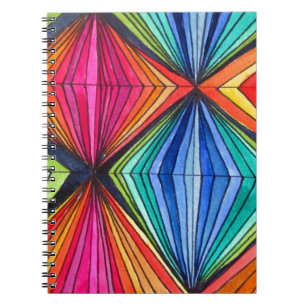 Caderno Espiral Arte Óptica Geométrica do Arco-Íris