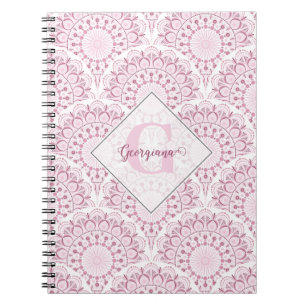 Caderno Espiral Arte Personalizada Deco Rosa Confetti Lace Mandala