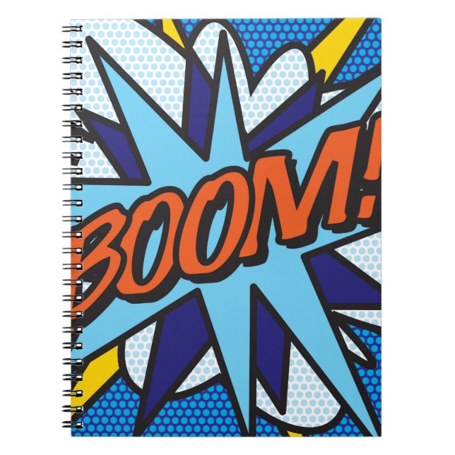 Caderno Espiral Arte Pop de Quadrinhos Retrô Divertido (Frente)