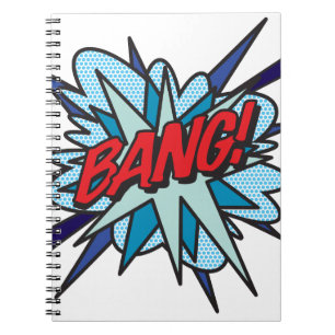 Caderno Espiral Arte Pop de Quadrinhos Retrô Divertido BANG