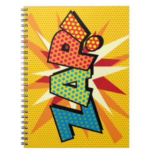 Caderno Espiral Arte Pop de Quadrinhos Retrô Divertido ZAP