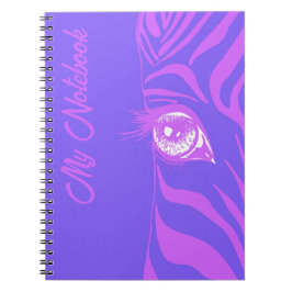 Caderno Espiral Arte Pop Neon com Padrão de Zebra Glam 