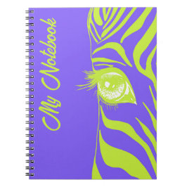 Caderno Espiral Arte Pop Neon Padrão Zebra Glam 