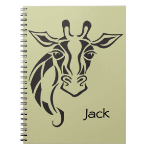 Caderno Espiral Arte principal do tatuagem do girafa